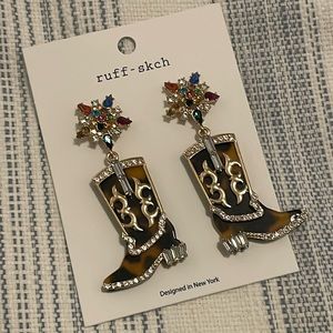 NWT cowgirl boot post earrings